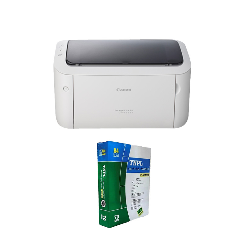 Picture of Canon imageCLASS LBP6030W Single Function WiFi Monochrome Laser Printer  (Toner Cartridge) +  A4 Sheet Bundle